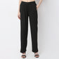 Regular Fit Solid High Rise Trousers
