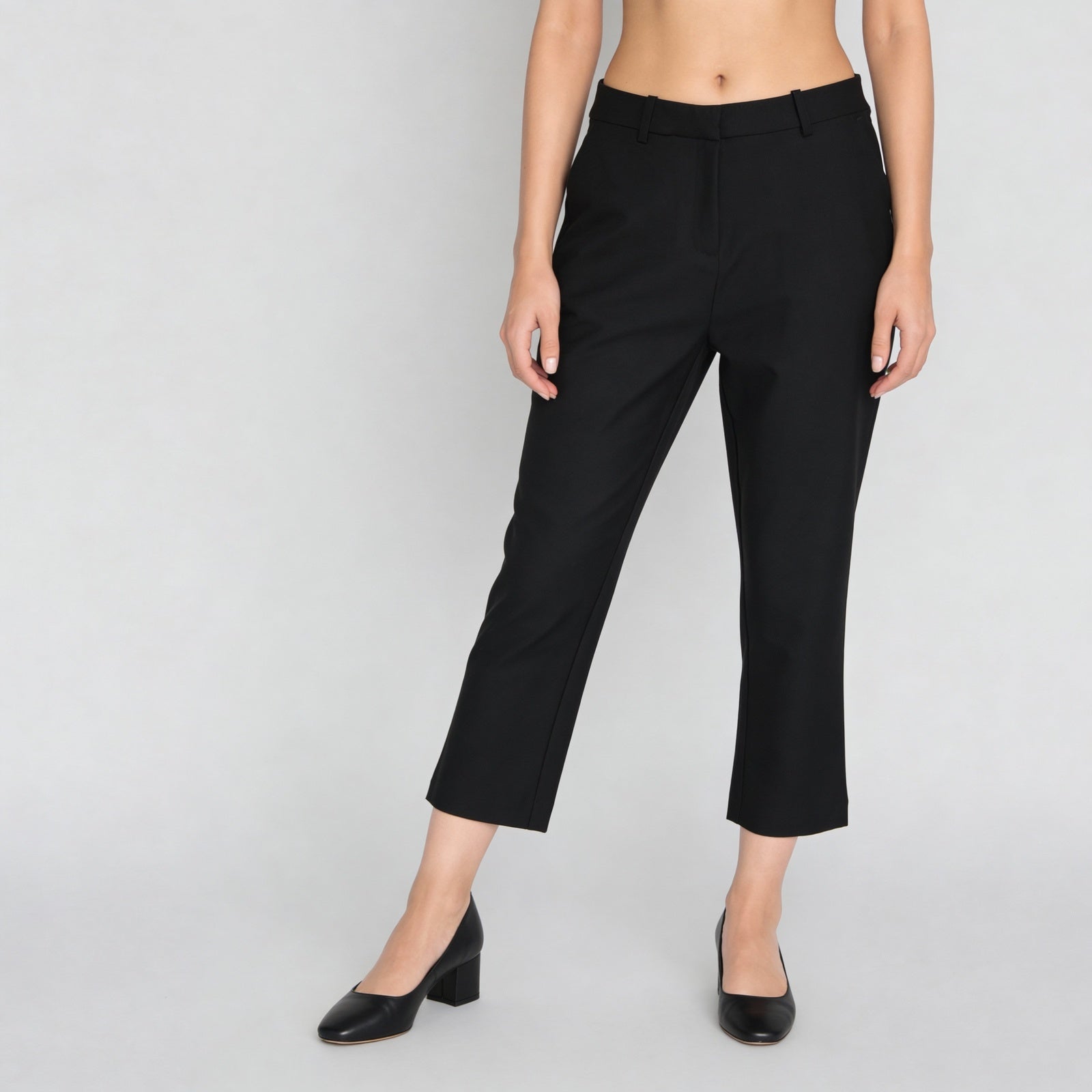 Slim Fit Solid Mid Rise Trousers