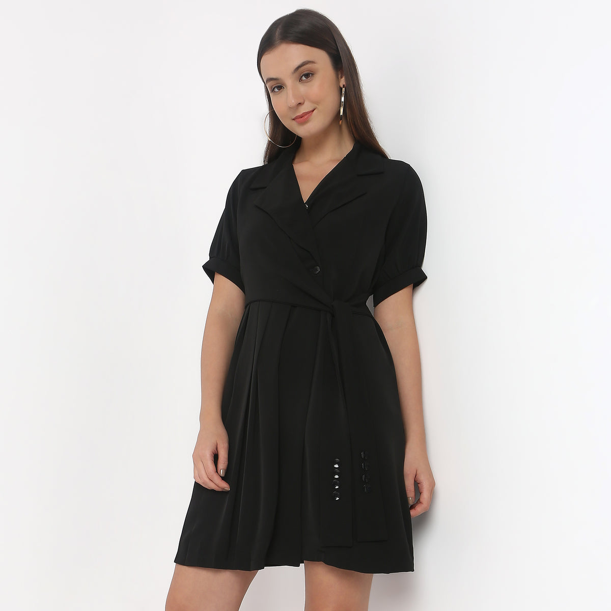 Regular Fit Solid Dress