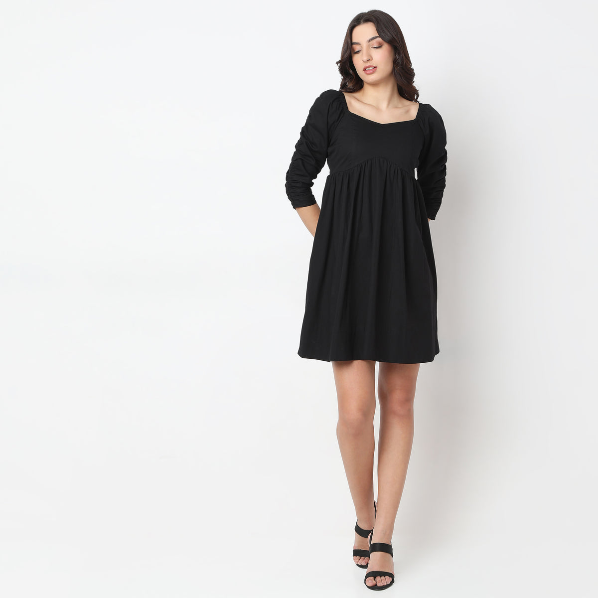 Regular Fit Solid Dress