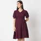 Flare Fit Solid Dress