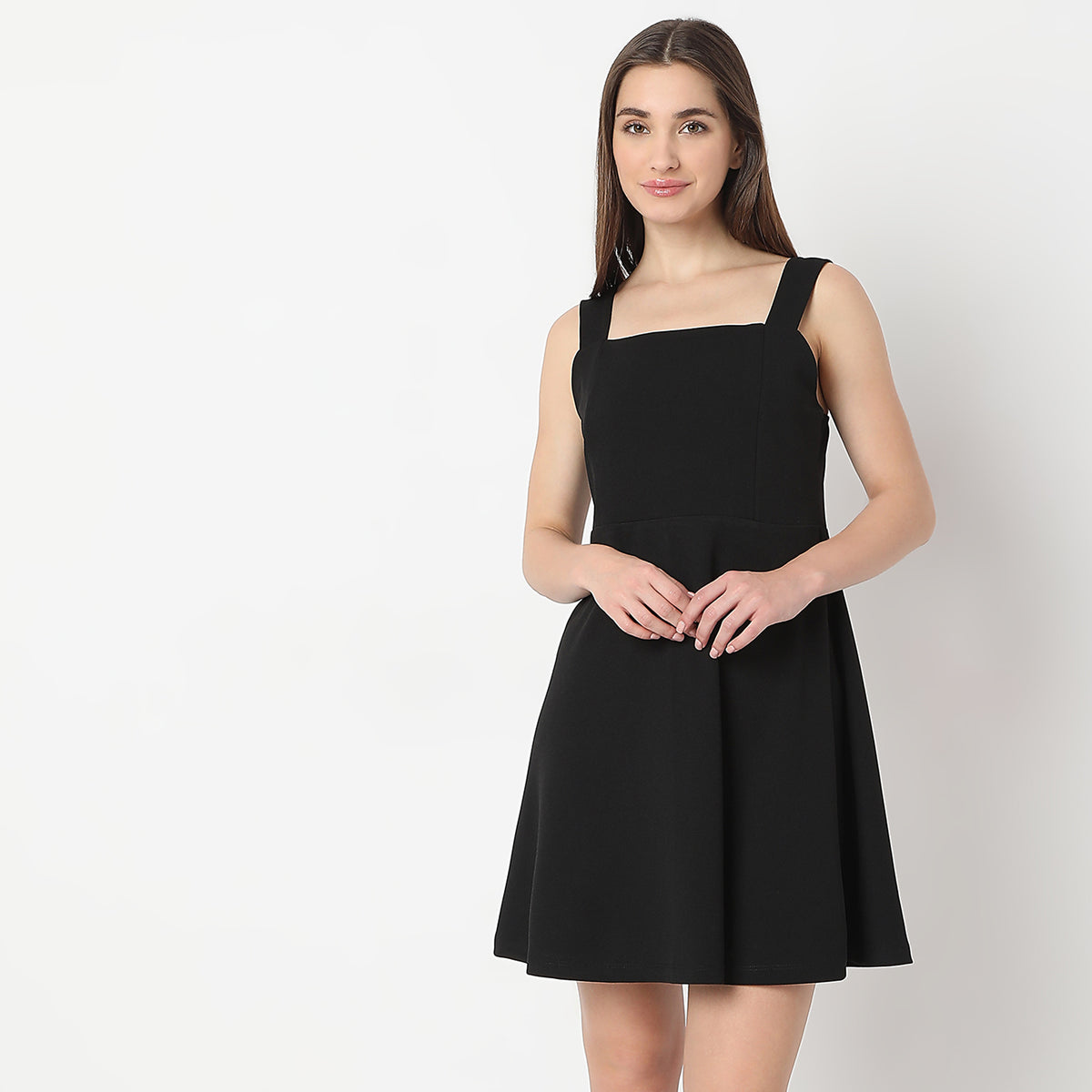 Above Knee Sleeveless Flare Party Dress