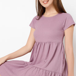 Flare Fit Solid Dress