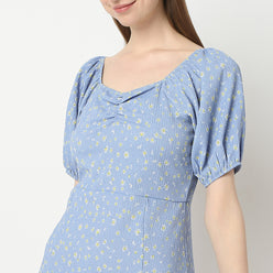 Flare Fit Printed Dress