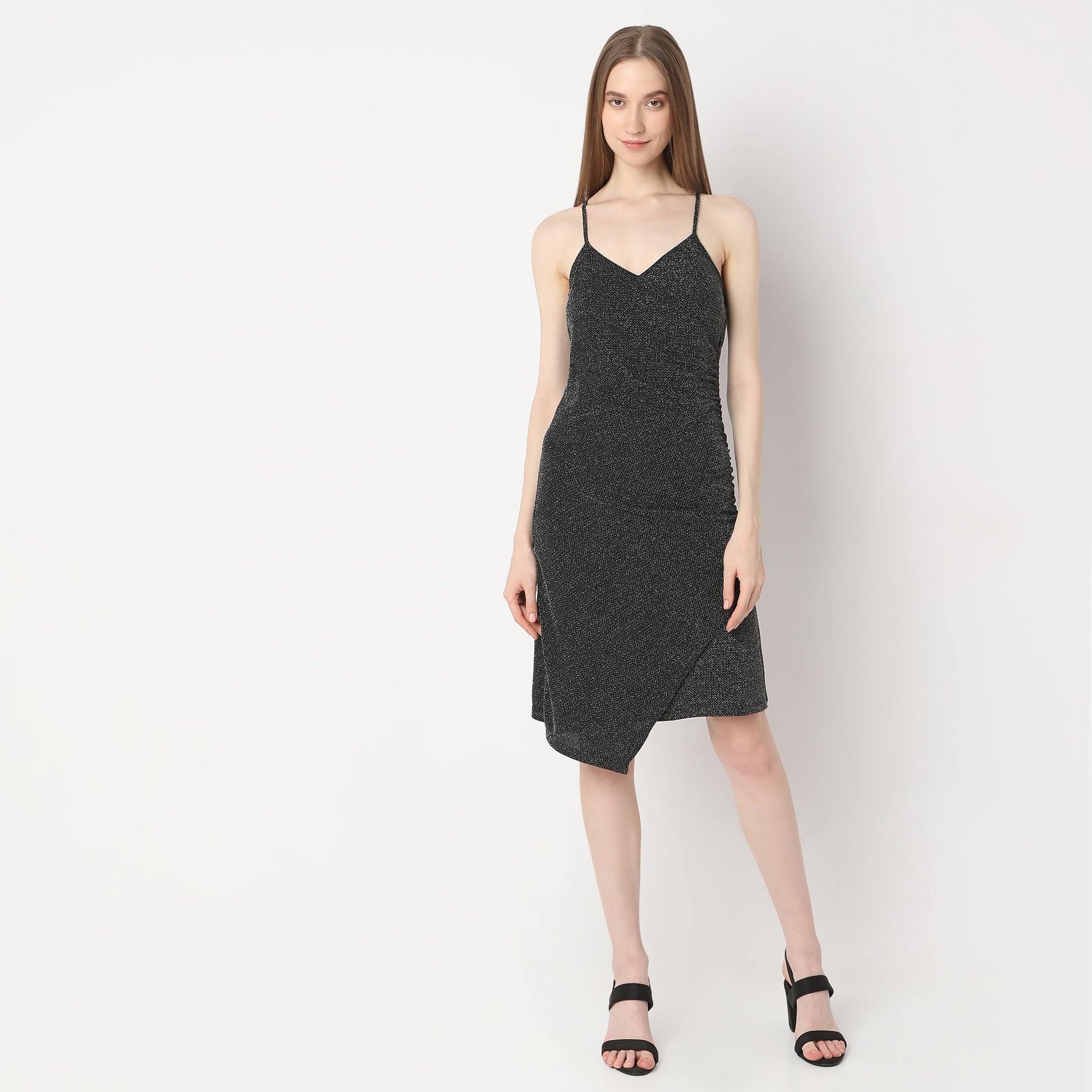 Knee Length Shoulder Straps Shimmer Sheath Party Dress Style Union Knee Length Shoulder Straps Shimmer Sheath Party Dress Style Union