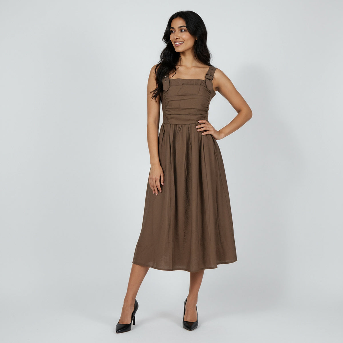 Betty Layered Maxi Dress With Ruching Detail