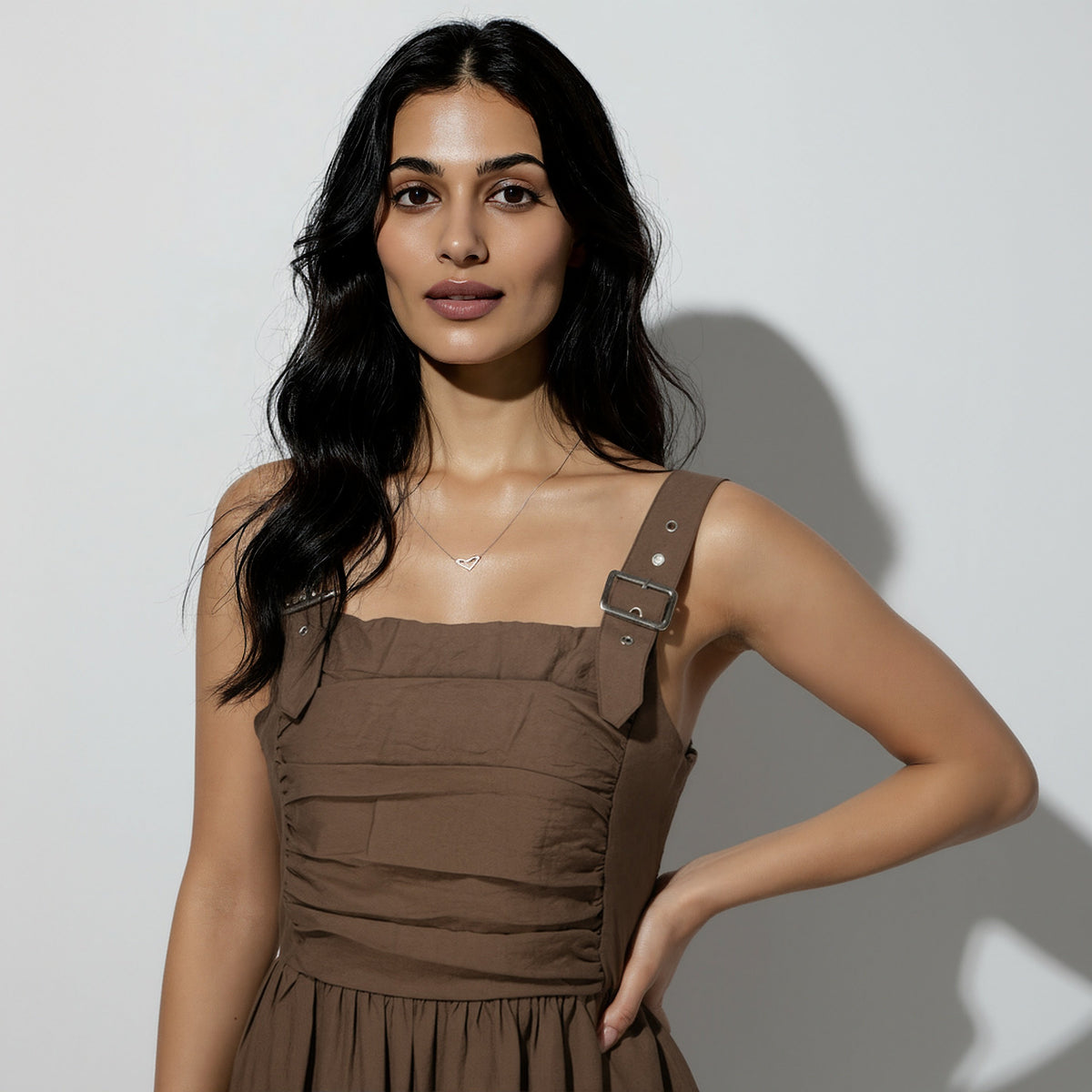 Betty Layered Maxi Dress With Ruching Detail