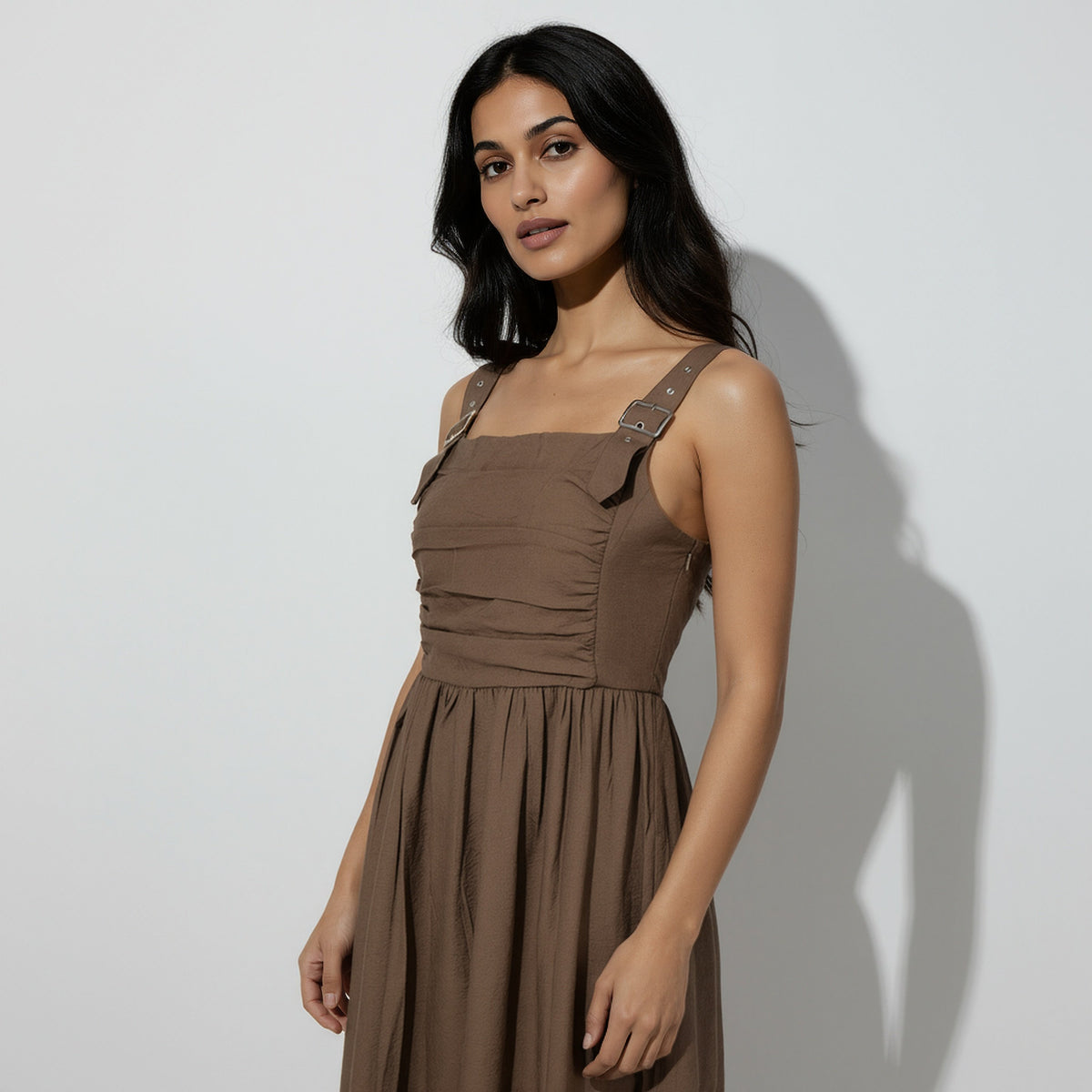 Betty Layered Maxi Dress With Ruching Detail