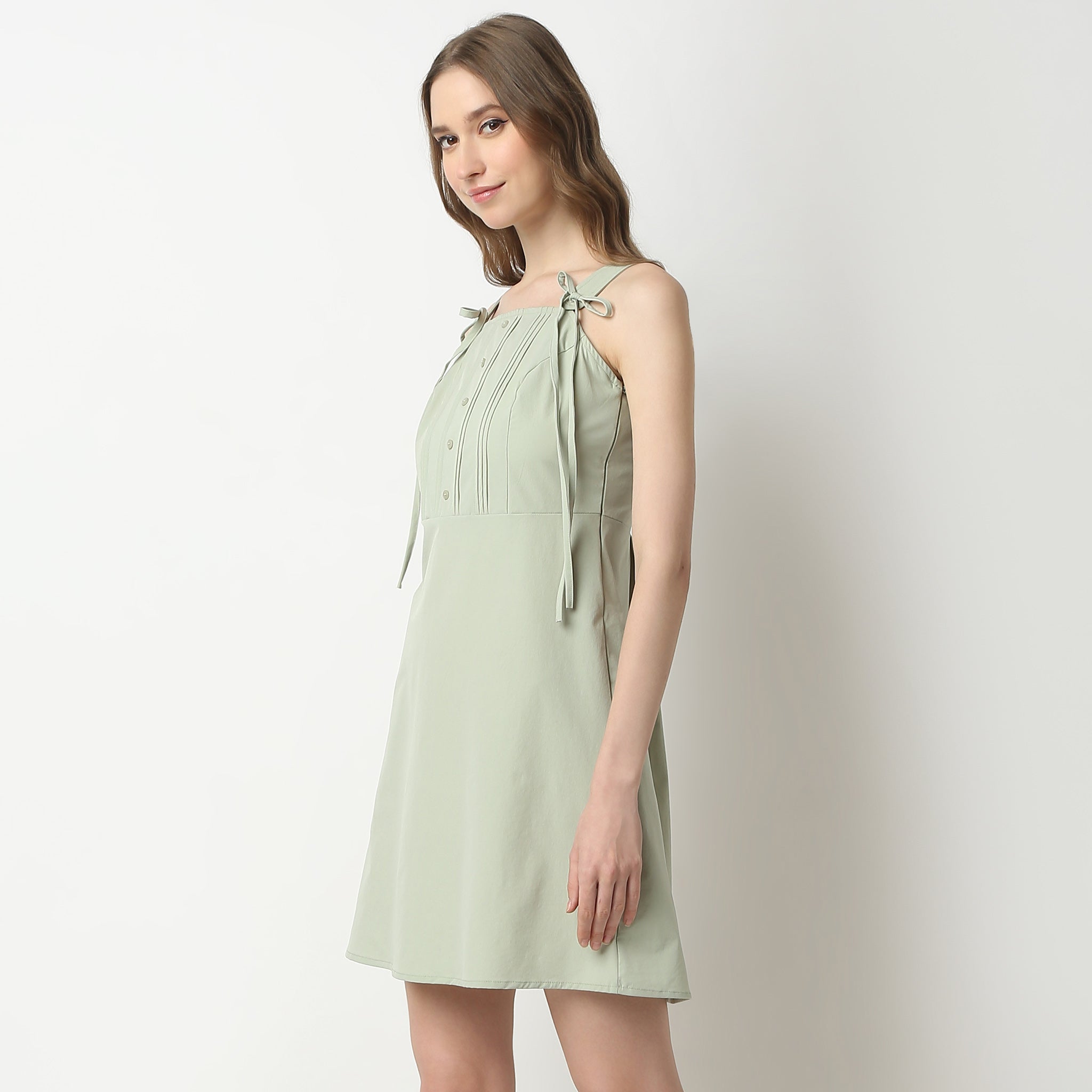 Flare Fit Sleeveless Square Neck Above Knee Betty Dress With