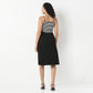 Betty Flared Sleeveless Solid Dress.