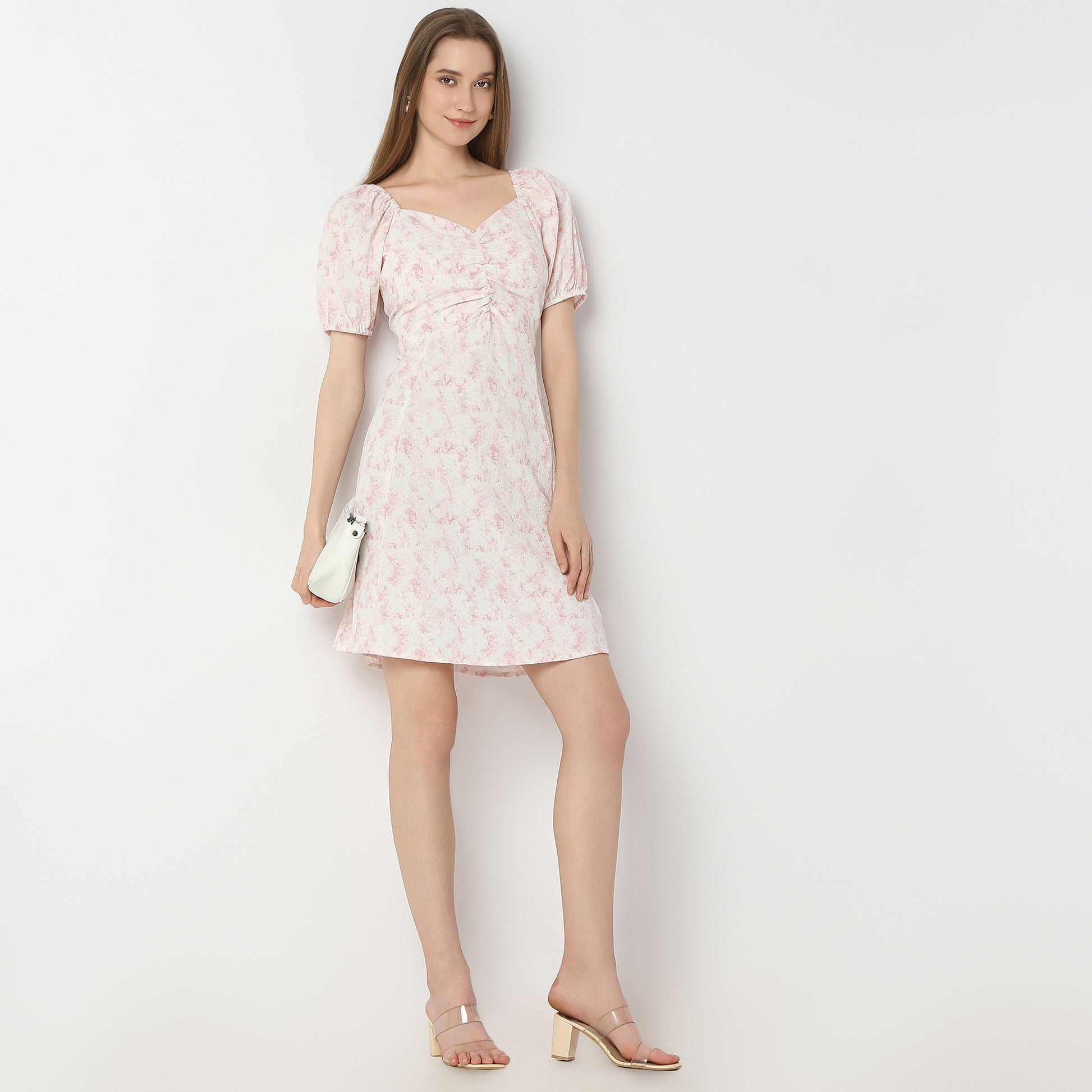 Regular Fit Printed Above Knee Dress