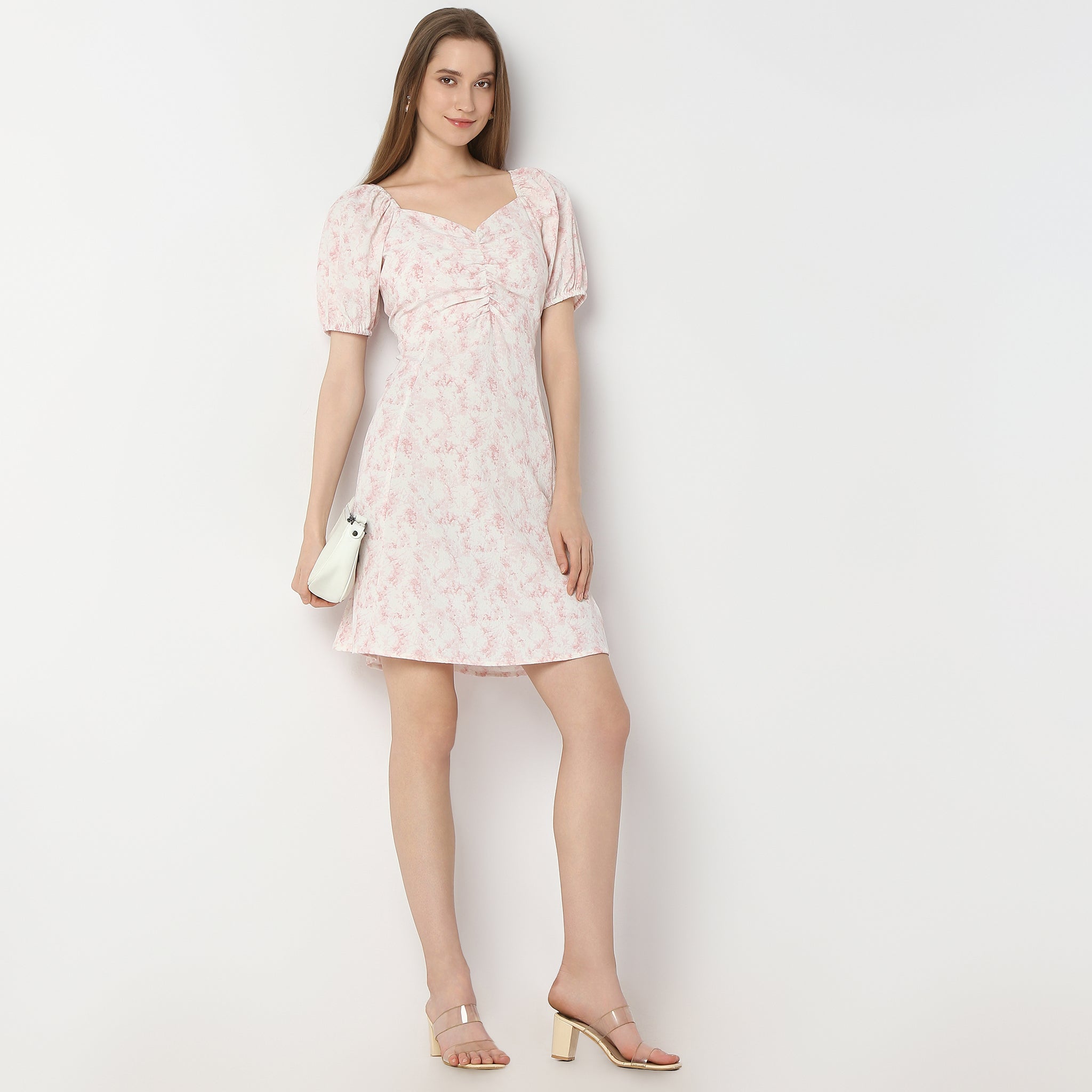 Regular Fit Printed Above Knee Dress