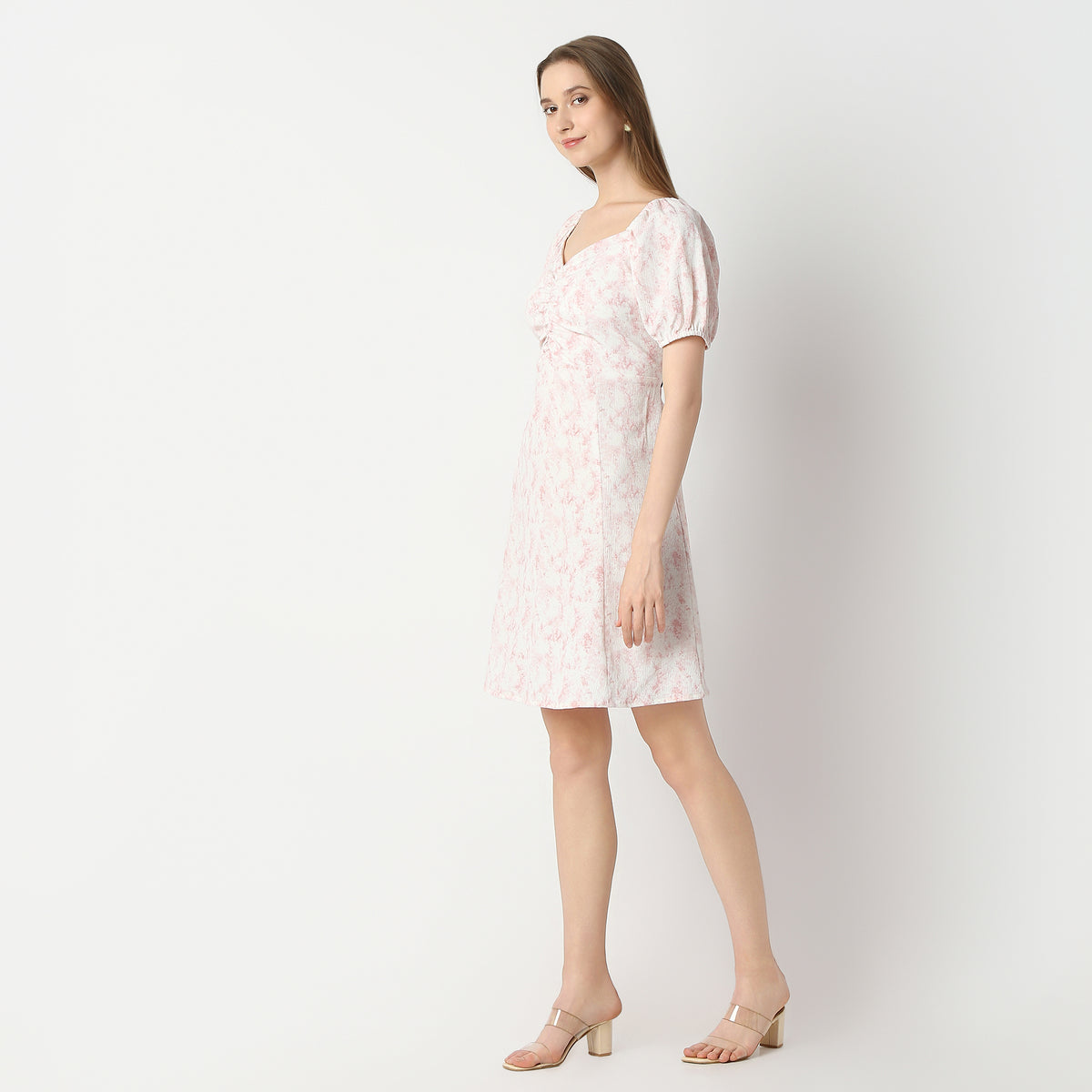 Regular Fit Printed Above Knee Dress