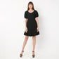 Flare Fit Solid Sweetheart Neck Dress
