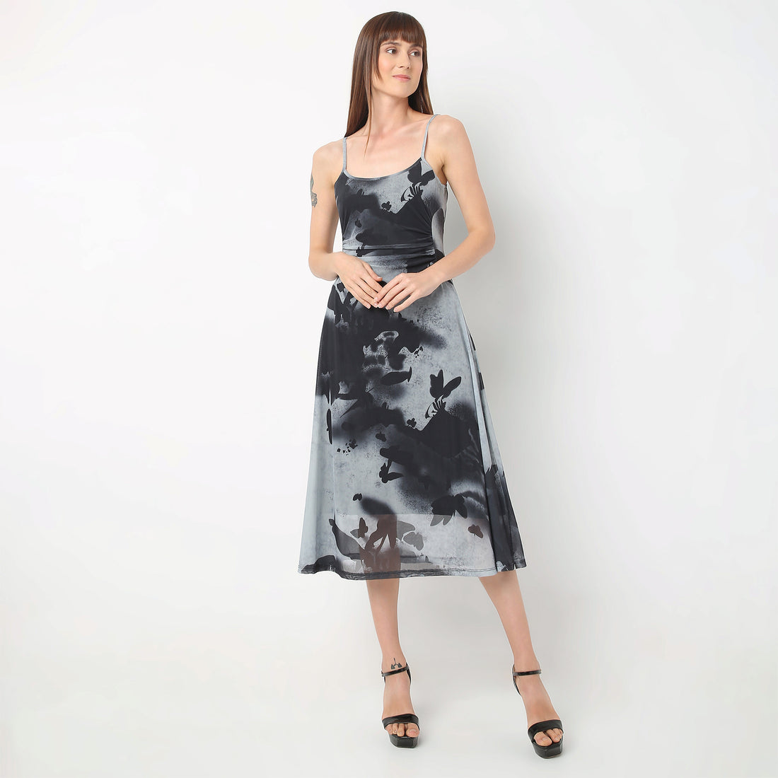 Flare Fit Printed Trendy Dress