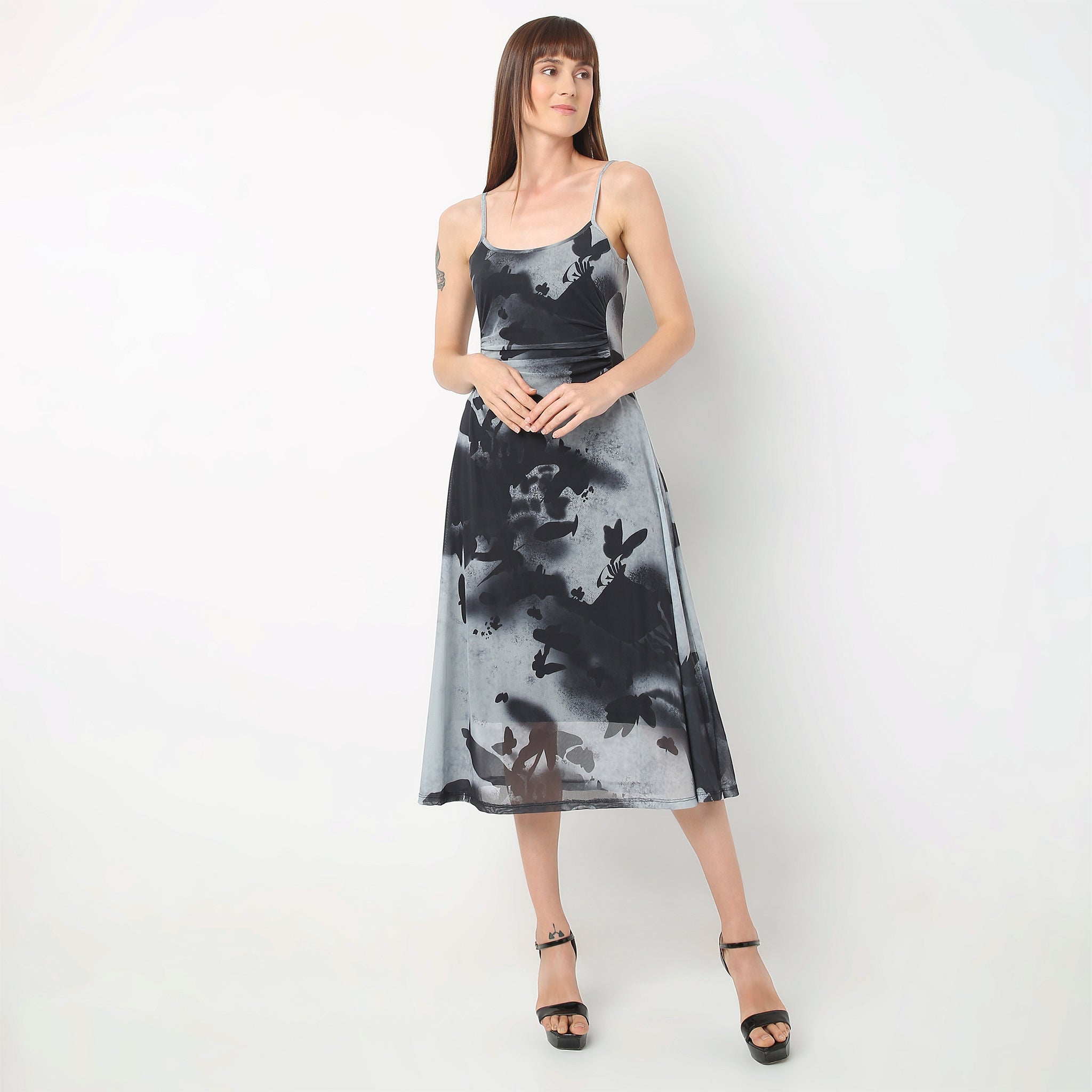 Flare Fit Printed Trendy Dress