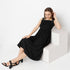 Flare Fit Solid Square Neck Dress