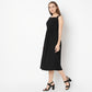 Flare Fit Solid Square Neck Dress