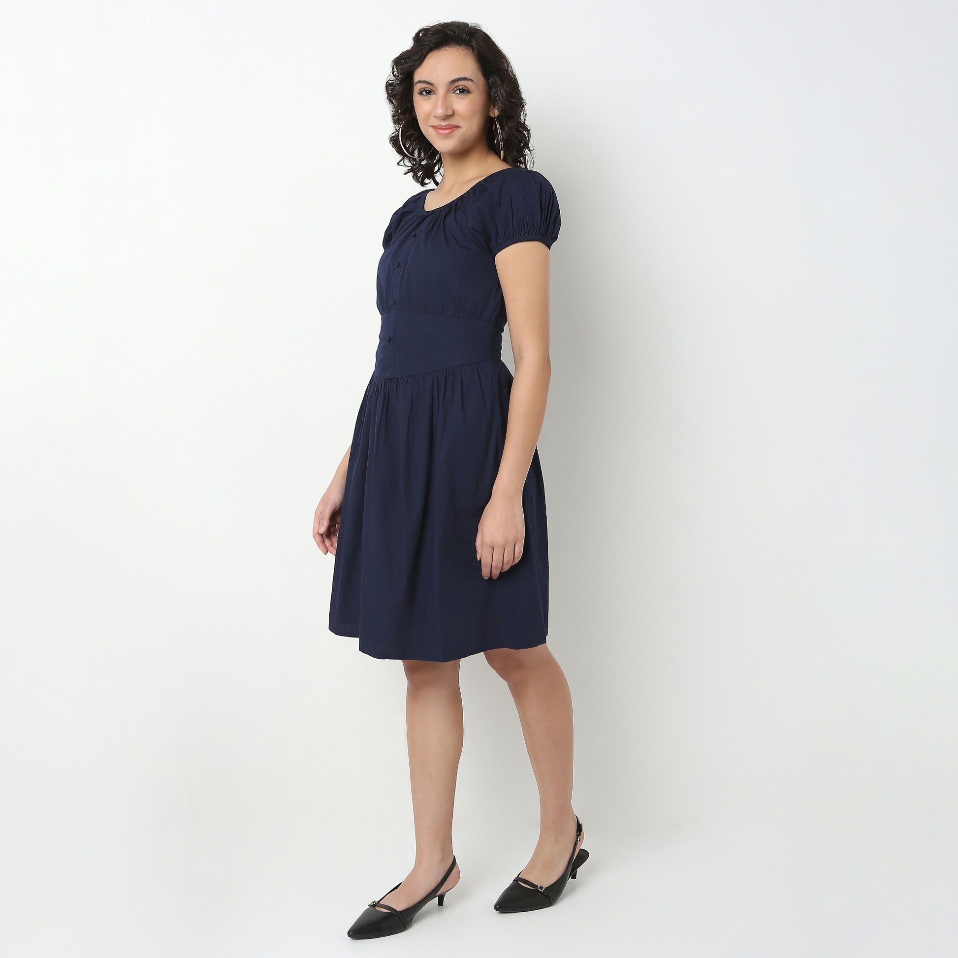 Cotton Fabric Flare Dress