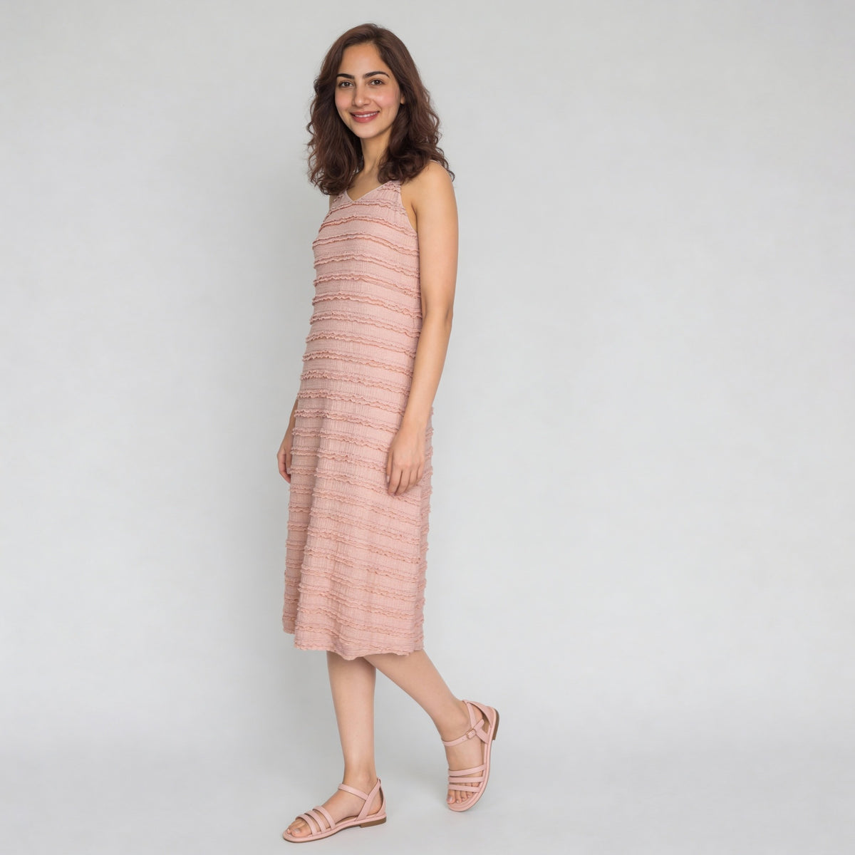 Polyester Spandex Structured Sleeveless Dress