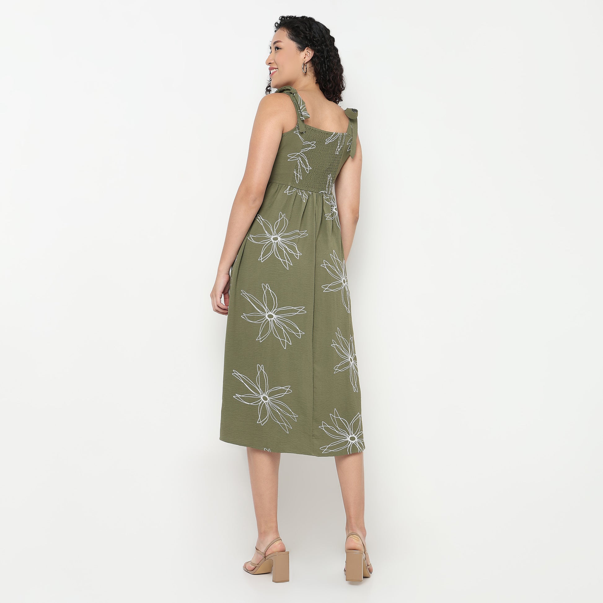 Buy Women Flare Fit Floral Sleeveless Dress  - Style Union