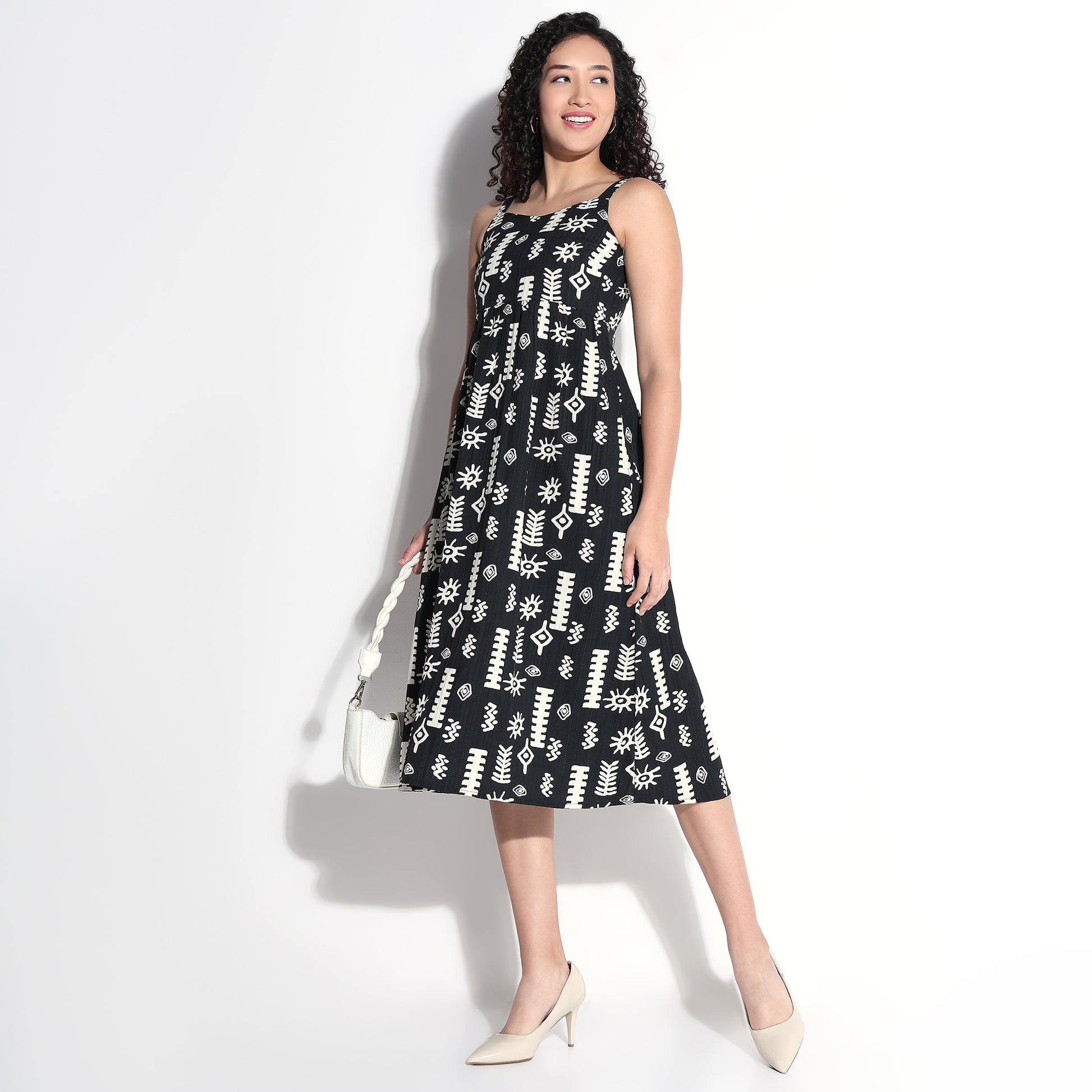 Buy Women Flare Fit Tribal Sleeveless Dress  - Style Union