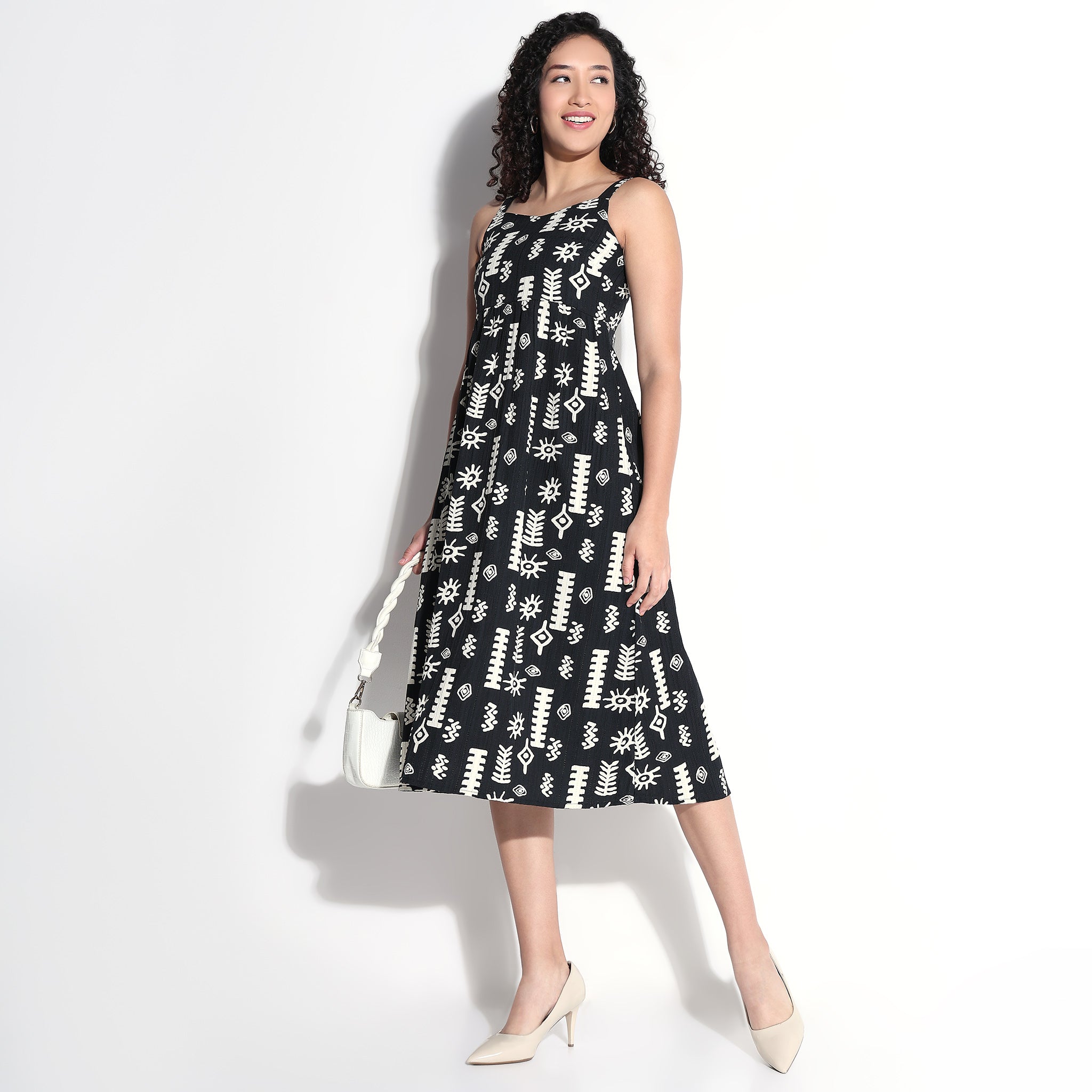 Buy Women Flare Fit Tribal Sleeveless Dress  - Style Union