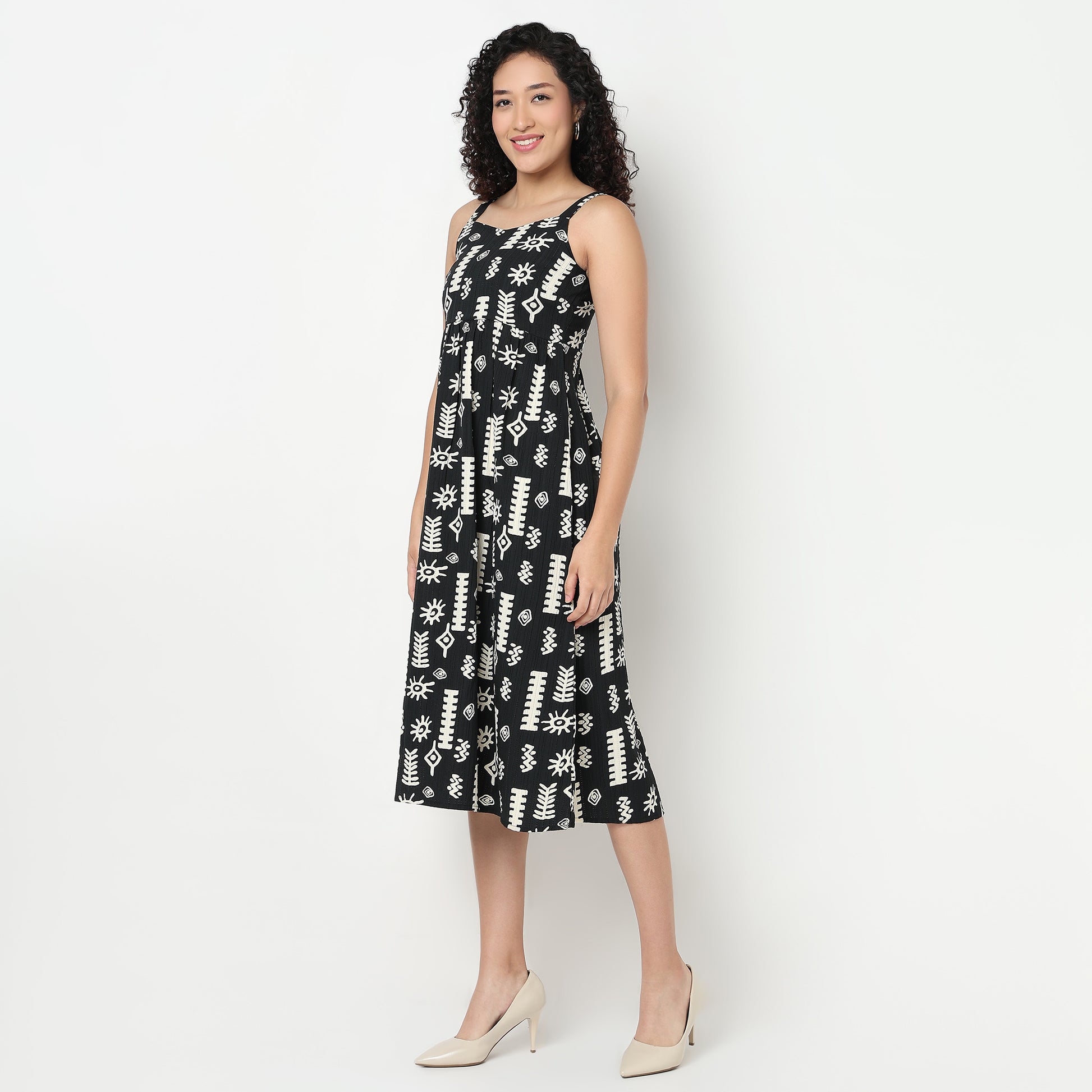 Buy Women Flare Fit Tribal Sleeveless Dress  - Style Union