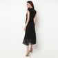 High Neck Mesh Dress With Handkerchief Hem