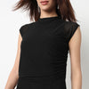 High Neck Mesh Dress With Handkerchief Hem