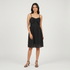 Solid V-Neck Flared Dress