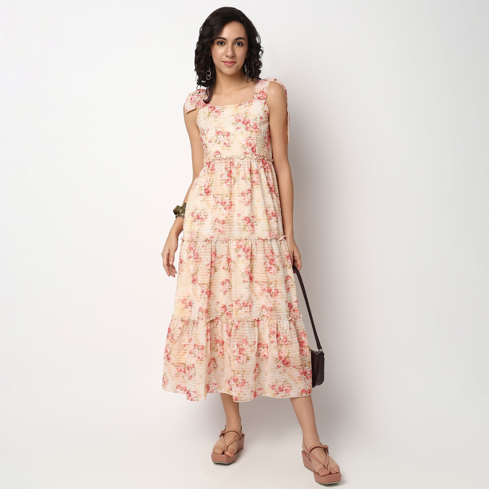 Buy Women Flare Fit Floral Sleeveless Dress  - Style Union