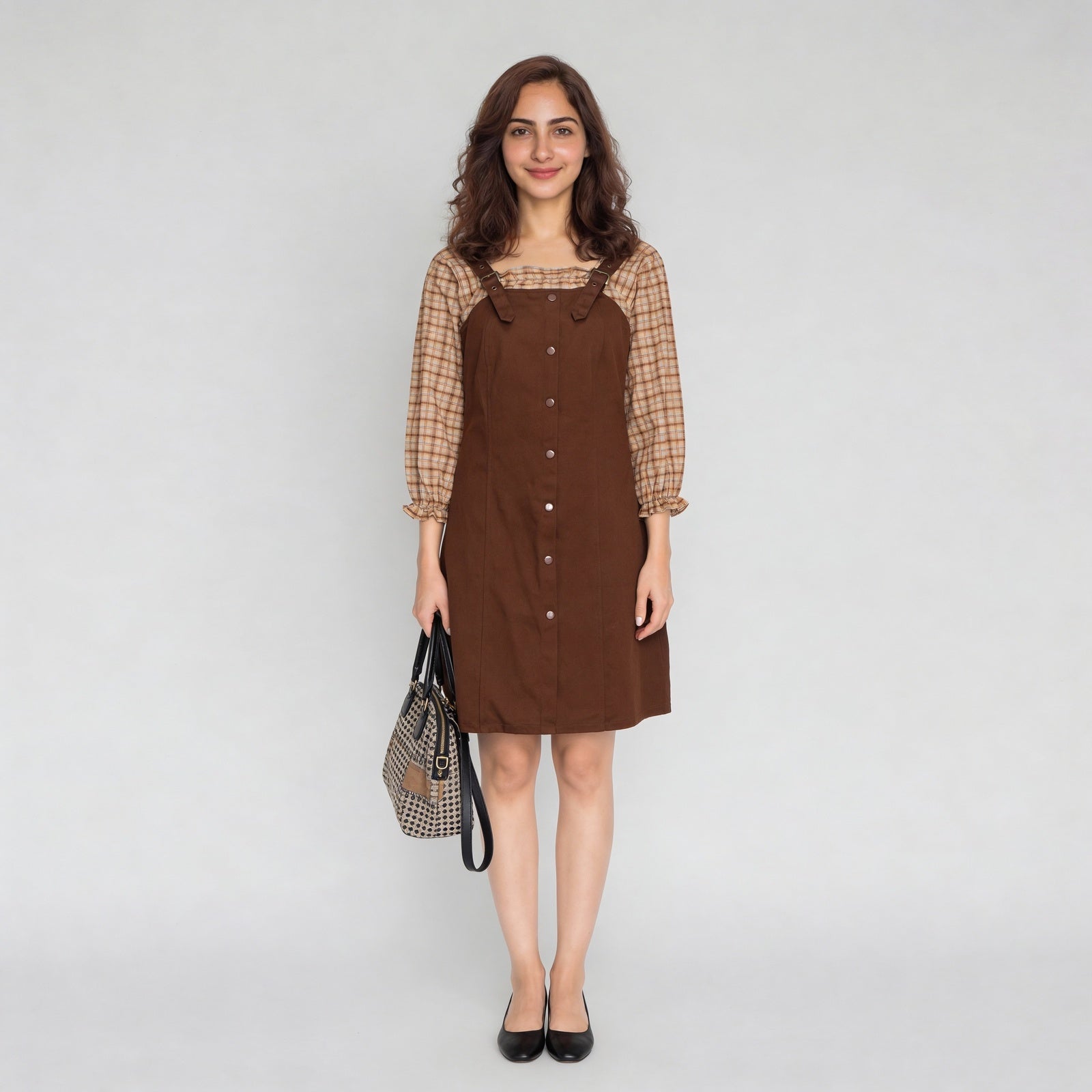 Cotton Solid Full Sleeve Dress