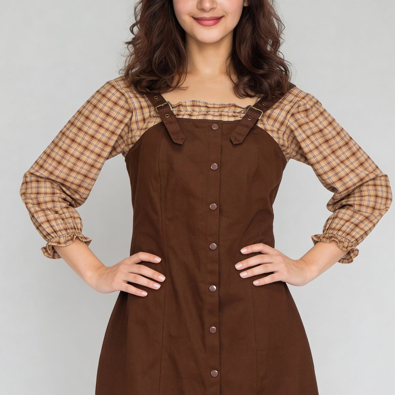 Cotton Solid Full Sleeve Dress
