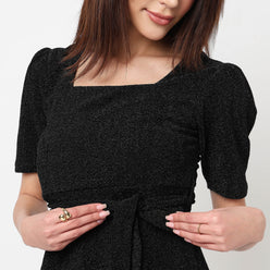 Shimmer Sheath Flared Party Dress