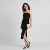 Square Neck Ruched Tube Dress With Detachable Straps