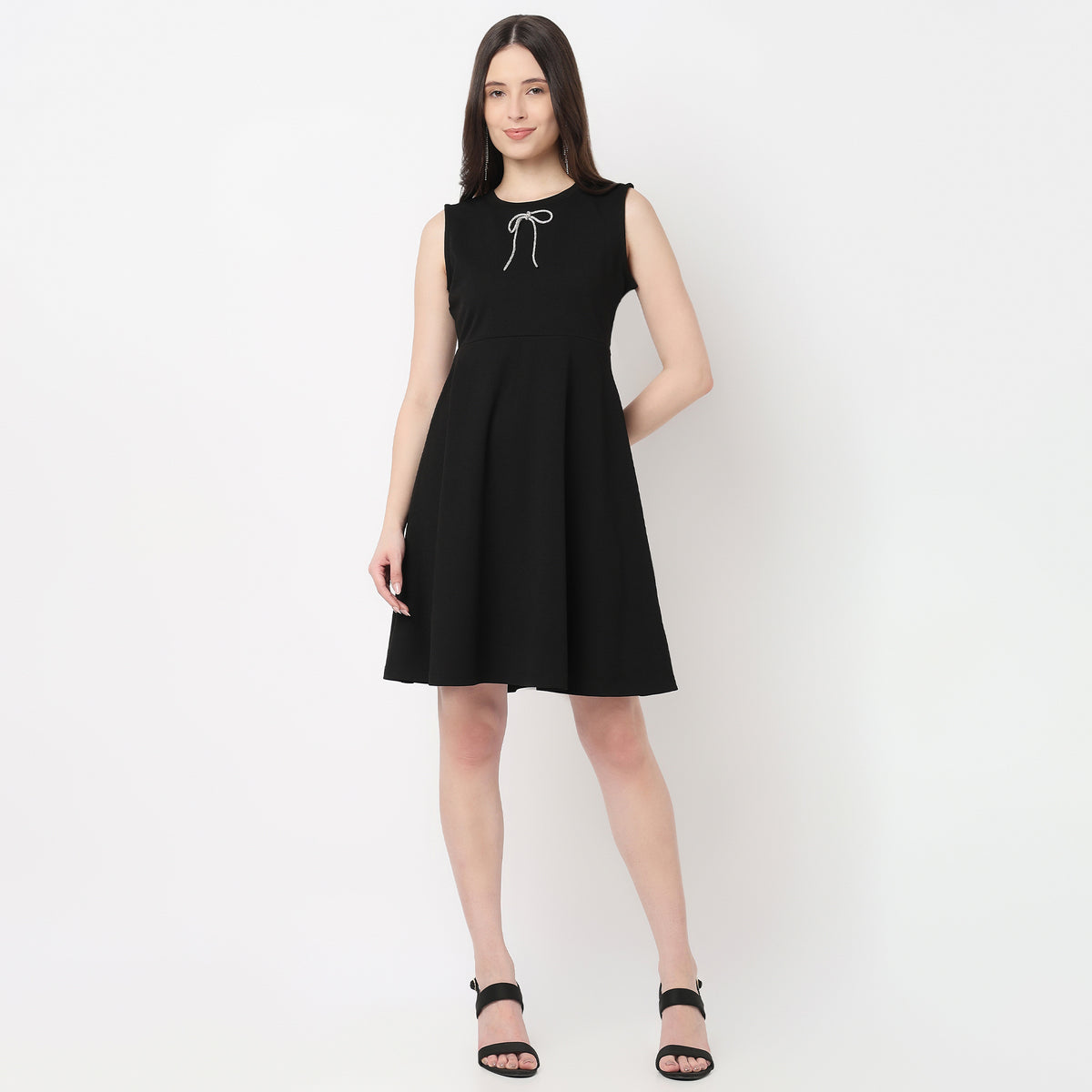 A Line Betty Dress With Bow Detail