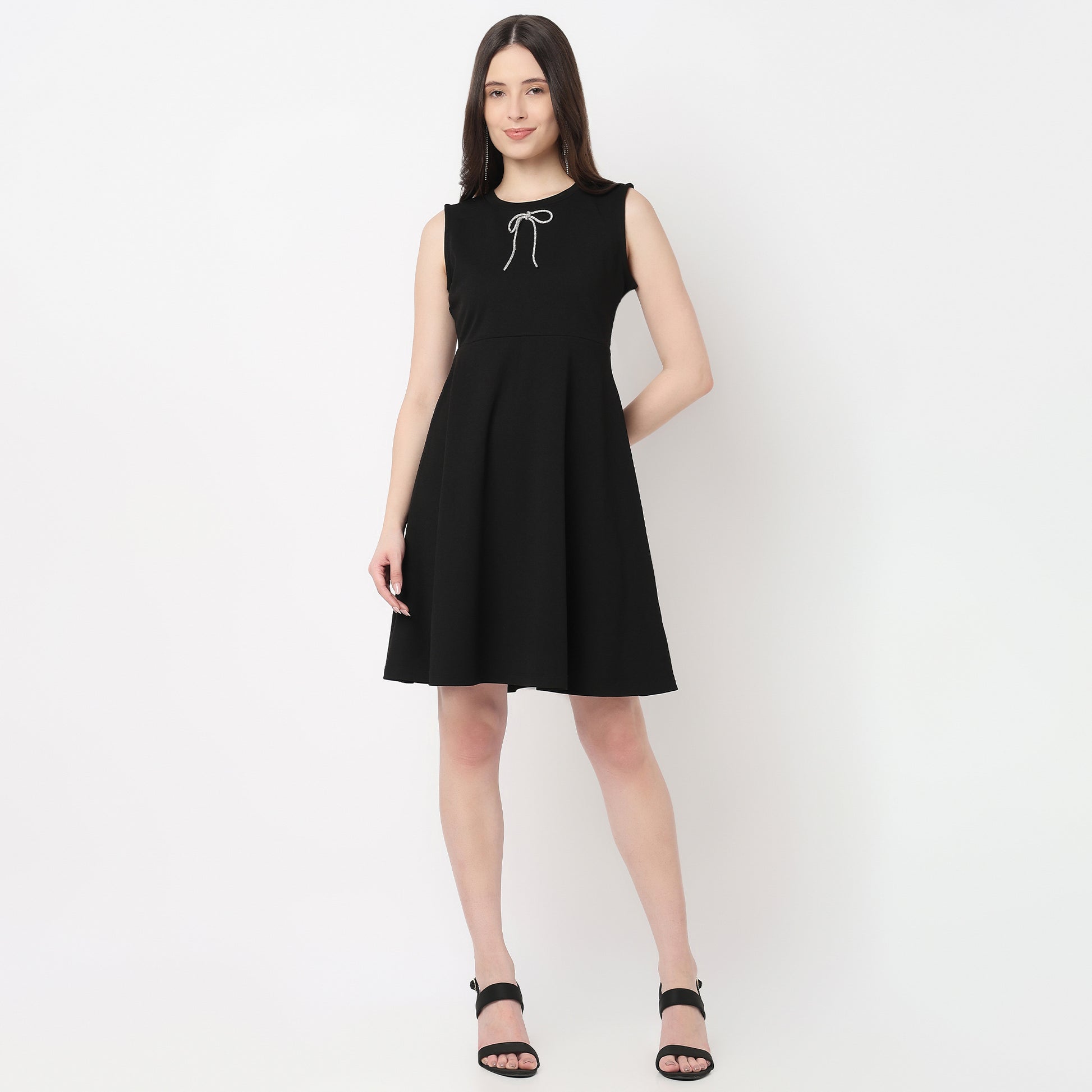 A Line Betty Dress With Bow Detail