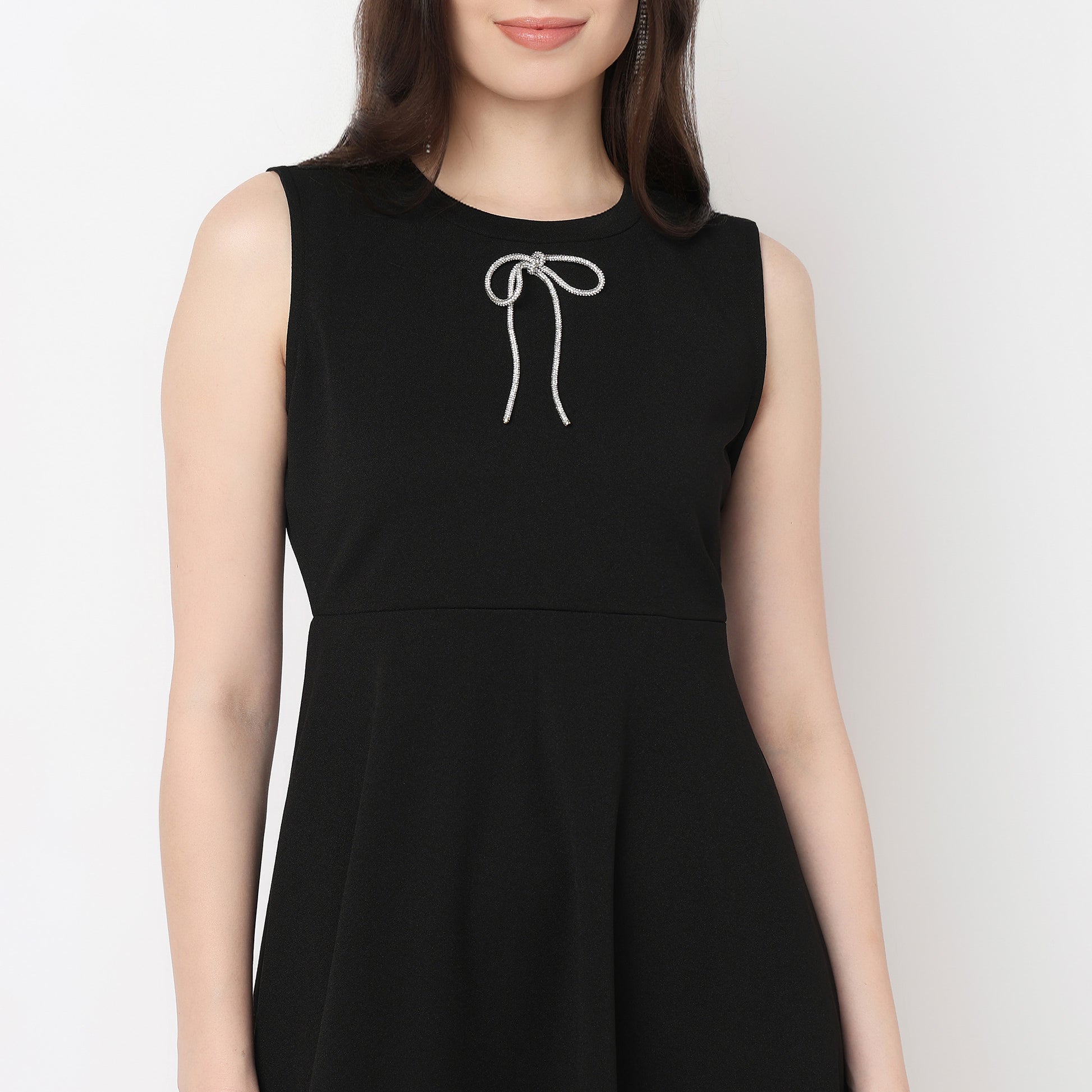 A Line Betty Dress With Bow Detail