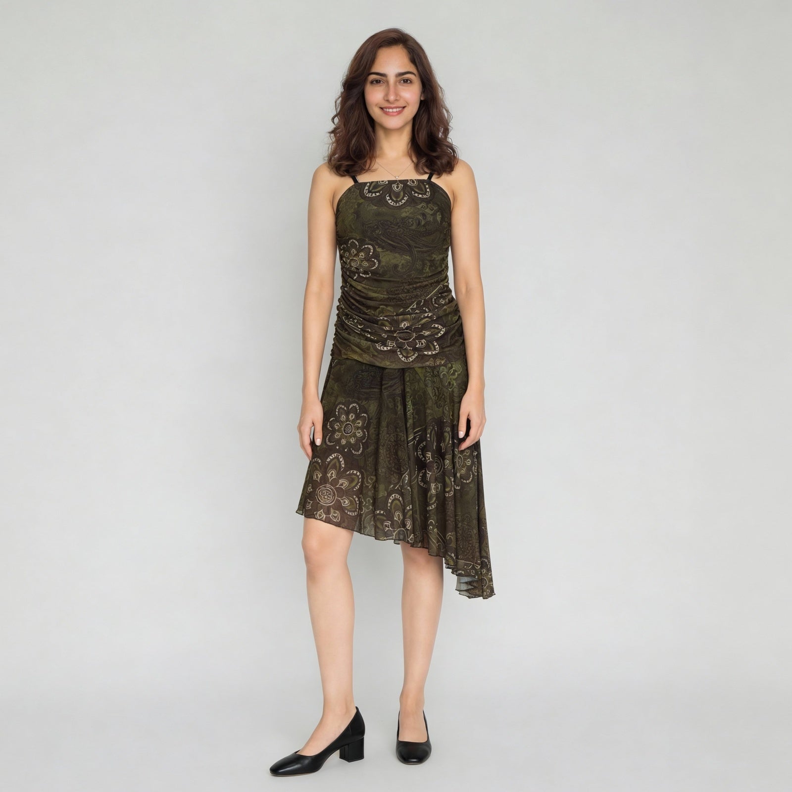 Polyester Spandex Floral Sleeveless Dress