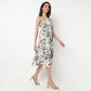 Strapy Midi Dress With Abstract Print