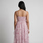 Solid Multi Layered Dress with Printed Fabric