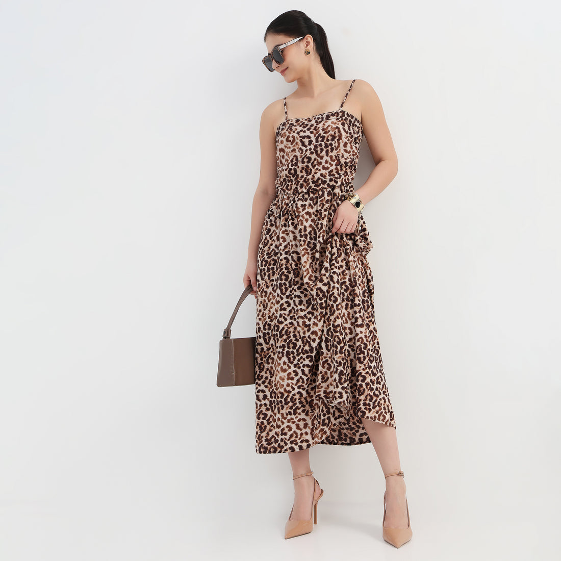 Animal Print Flared Dress