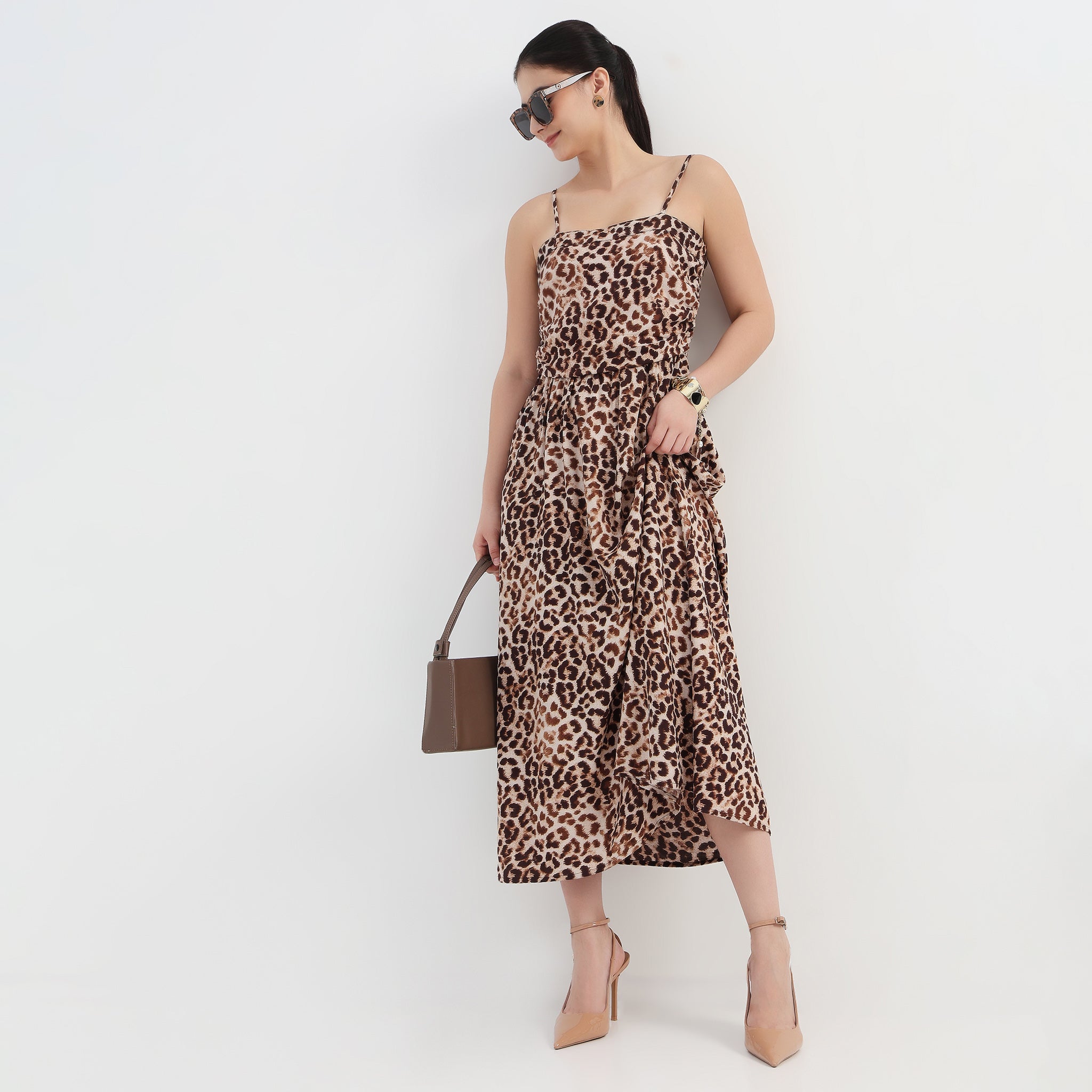 Animal Print Flared Dress