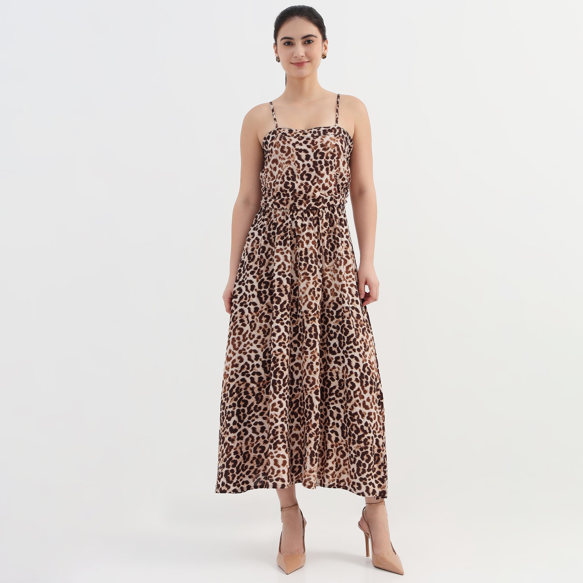 Animal Print Flared Dress