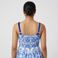 Cotton Printed Strapy Flare Dress
