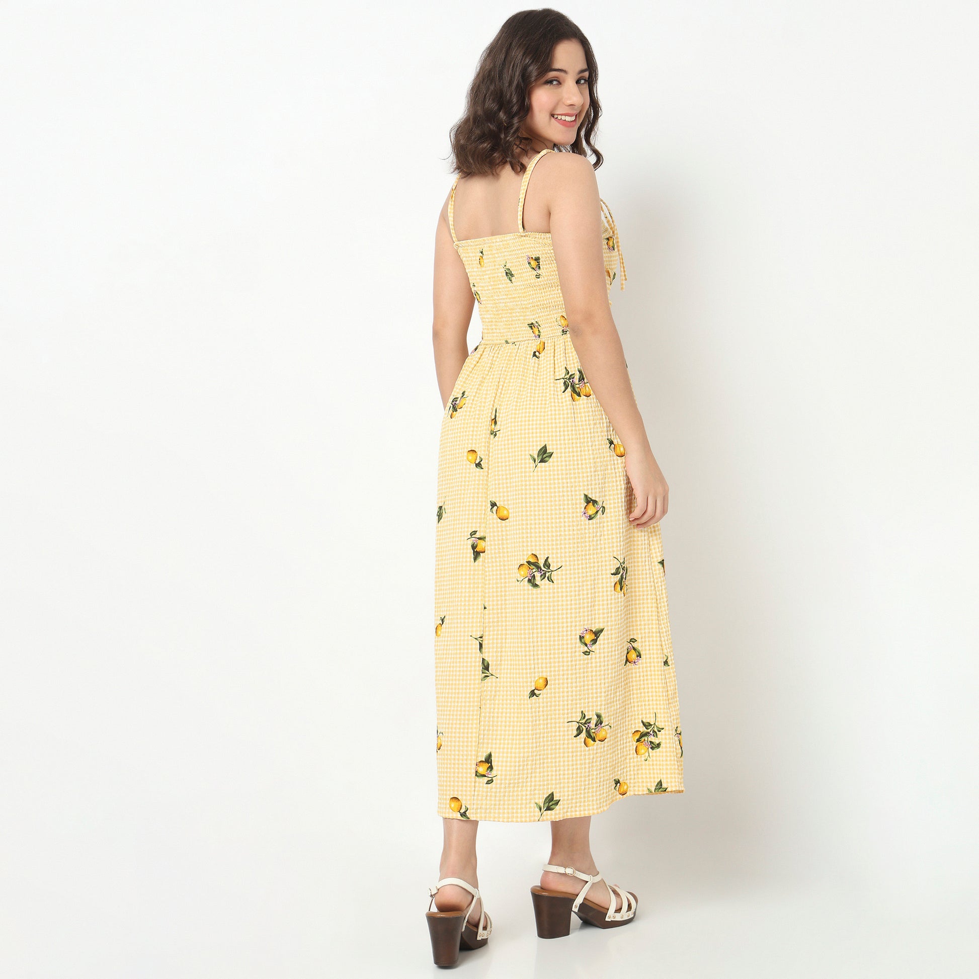 Printed Strappy Flared Dress