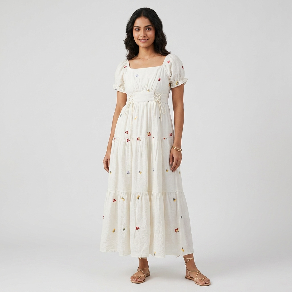 Embroidered Flared Betty Dress