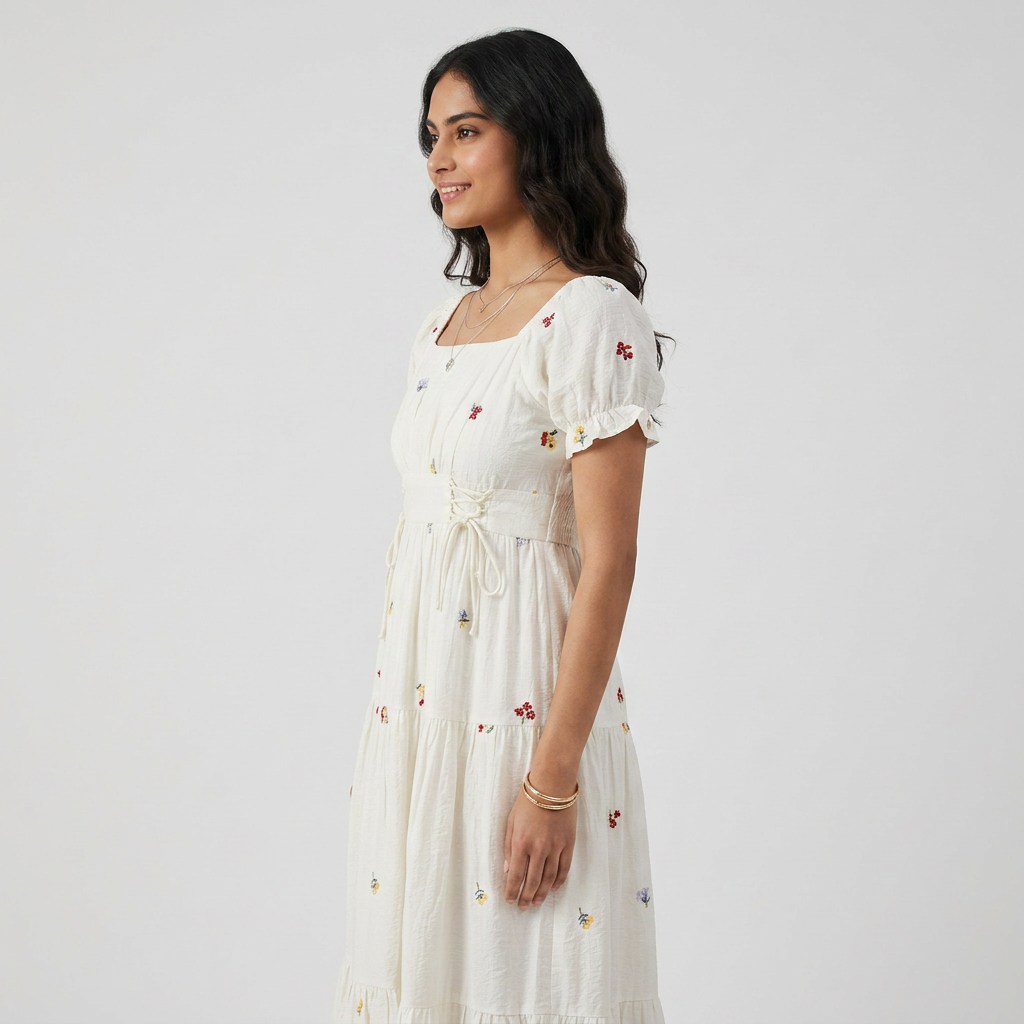 Embroidered Flared Betty Dress
