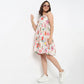 Cotton Printed Flared Dress